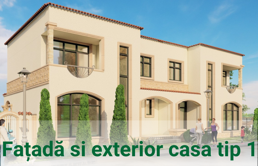 Fatada si exterior casa tip 1